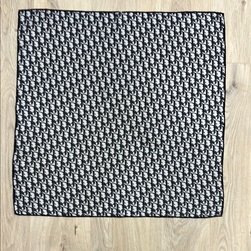Dior Black and Cream Monogram Scarf